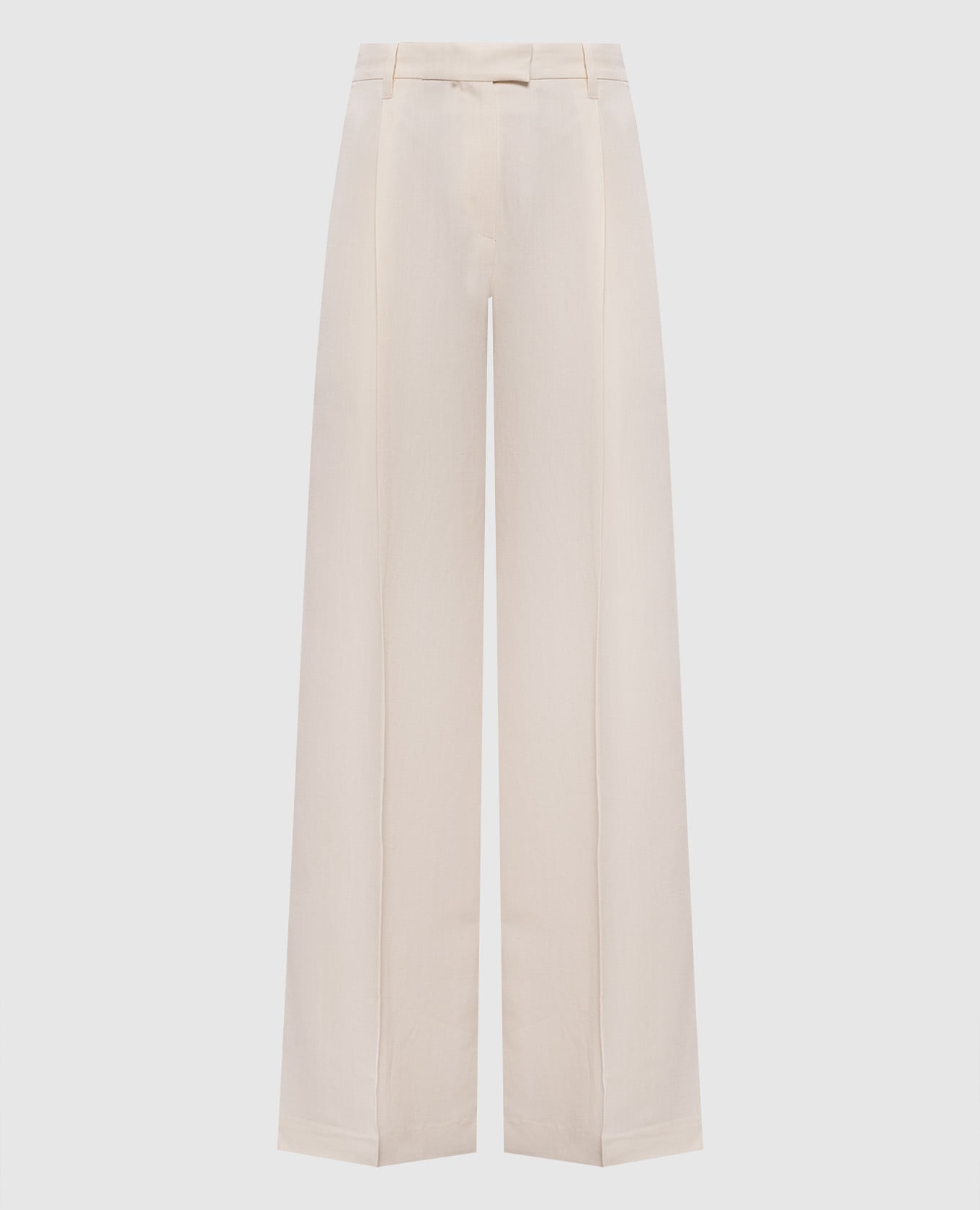 Бежевые брюки с леном с цепочкой мониль