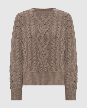Max Mara Weekend Коричневый свитер ALBEN из шерсти WKDALBEN