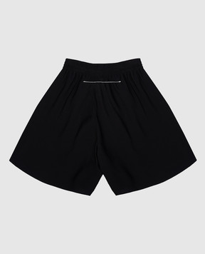 Maison Margiela MM6 Детские черные шорты с вышивкой эмблемы M61003MM07Z