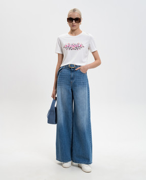 Twinset Белая футболка с вышивкой логотипа 261LB2NFF