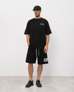 Comme des Fuckdown Чорна футболка з принтом FMS6CFABM01998