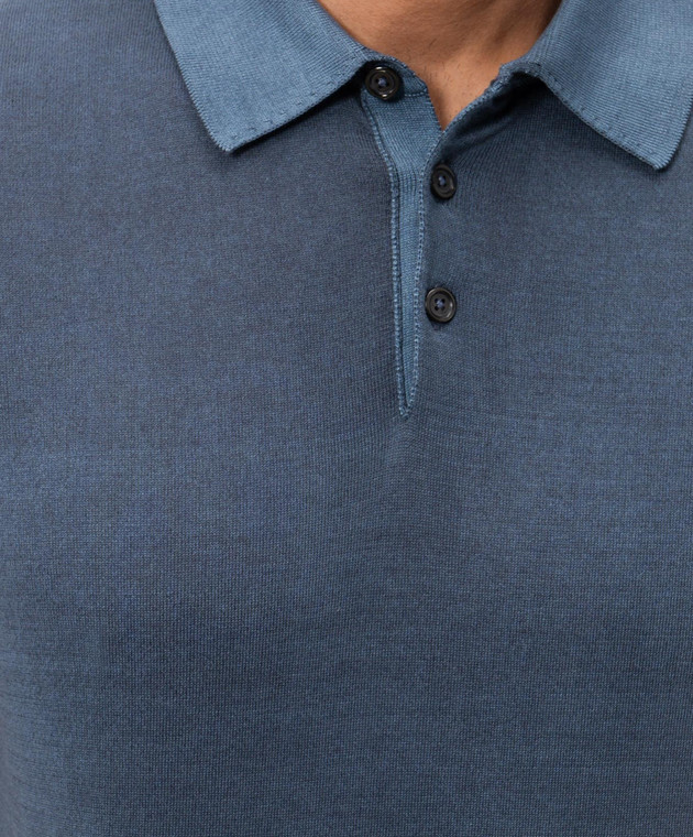 Cashmere&Whiskey Синее поло из хлопка M54268052 изображение 5