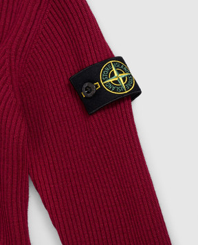 Stone Island Дитячий бордовий светр з вовни L2S165100010S0C0214