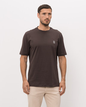 Brunello Cucinelli Коричневая футболка M0B138440