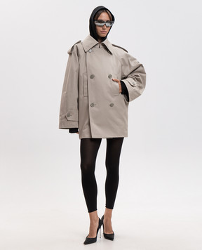 Balenciaga Бежевый тренч с патчем логотипа 872299TKP07