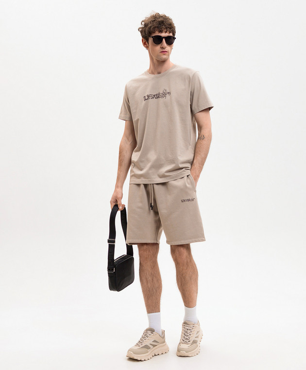Off-White Бежеві шорти Heraldic Arrow 44MCI013S26F009 зображення 2