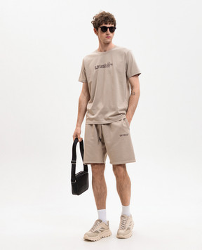 Off-White Бежевые шорты Heraldic Arrow 44MCI013S26F009