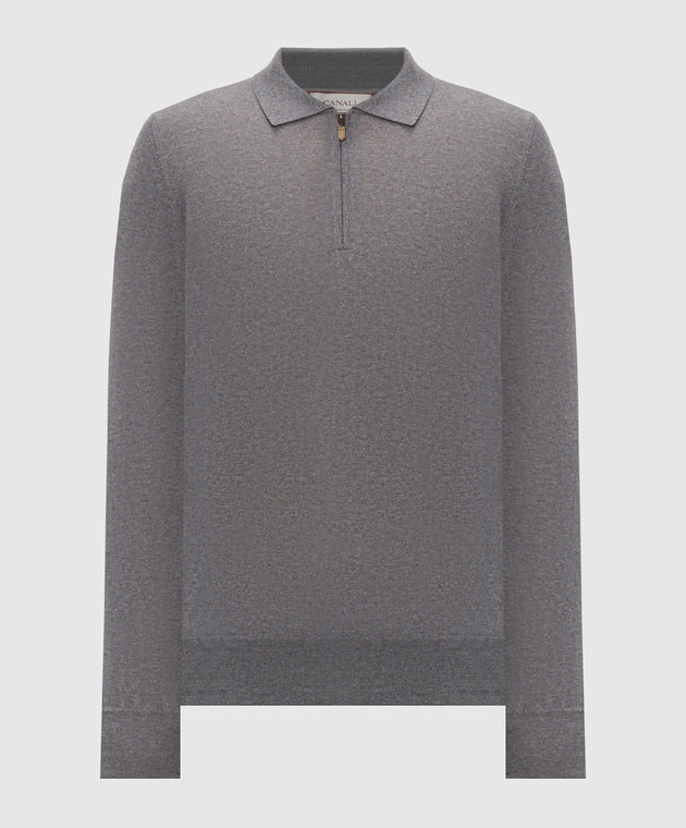 Canali Серое поло из шерсти MK01149C0572