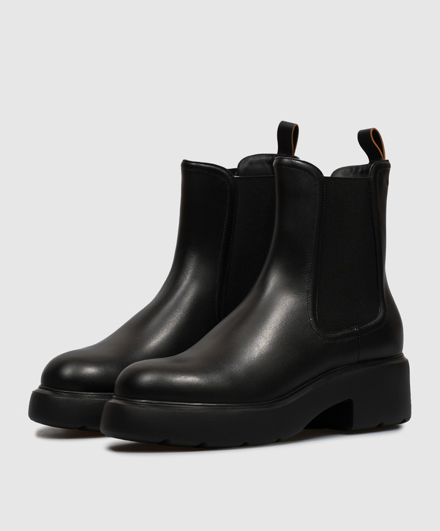 Santoni Чорні шкіряні челсі WTEW72486NERHVRF зображення 2