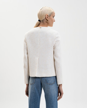 Herno Твидовый жакет цвета айвори GA000323D13289