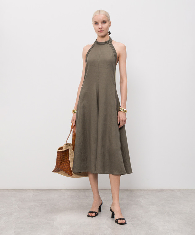 Max & Co Сукня Сarabo кольору хакі з відкритою спиною MCOCARABO зображення 2