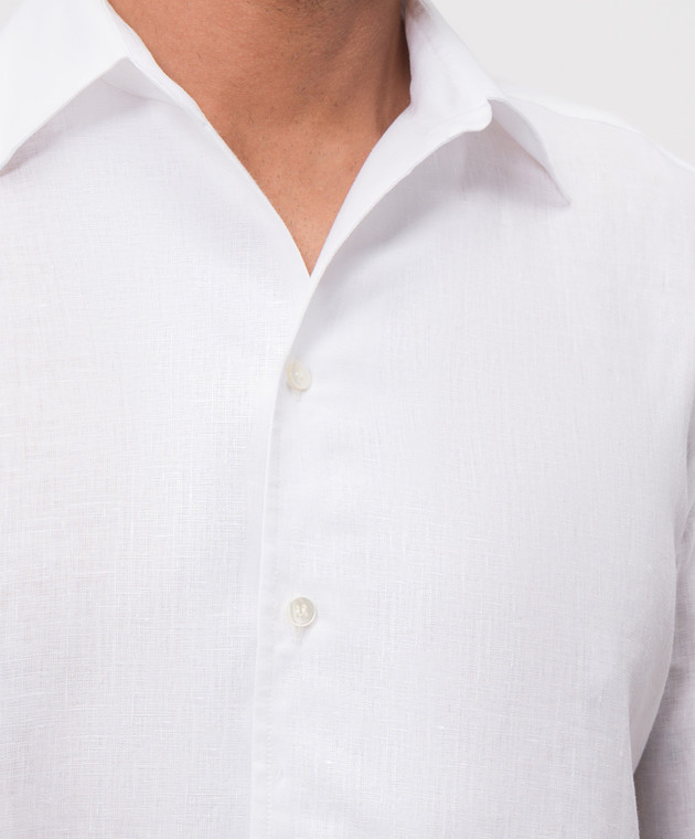 Castangia dal 1850 Белая рубашка из льна PDAMOD11S26 изображение 5