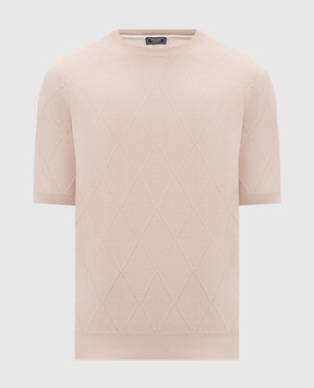 Peserico Бежева футболка у візерунок R59488F149173Q