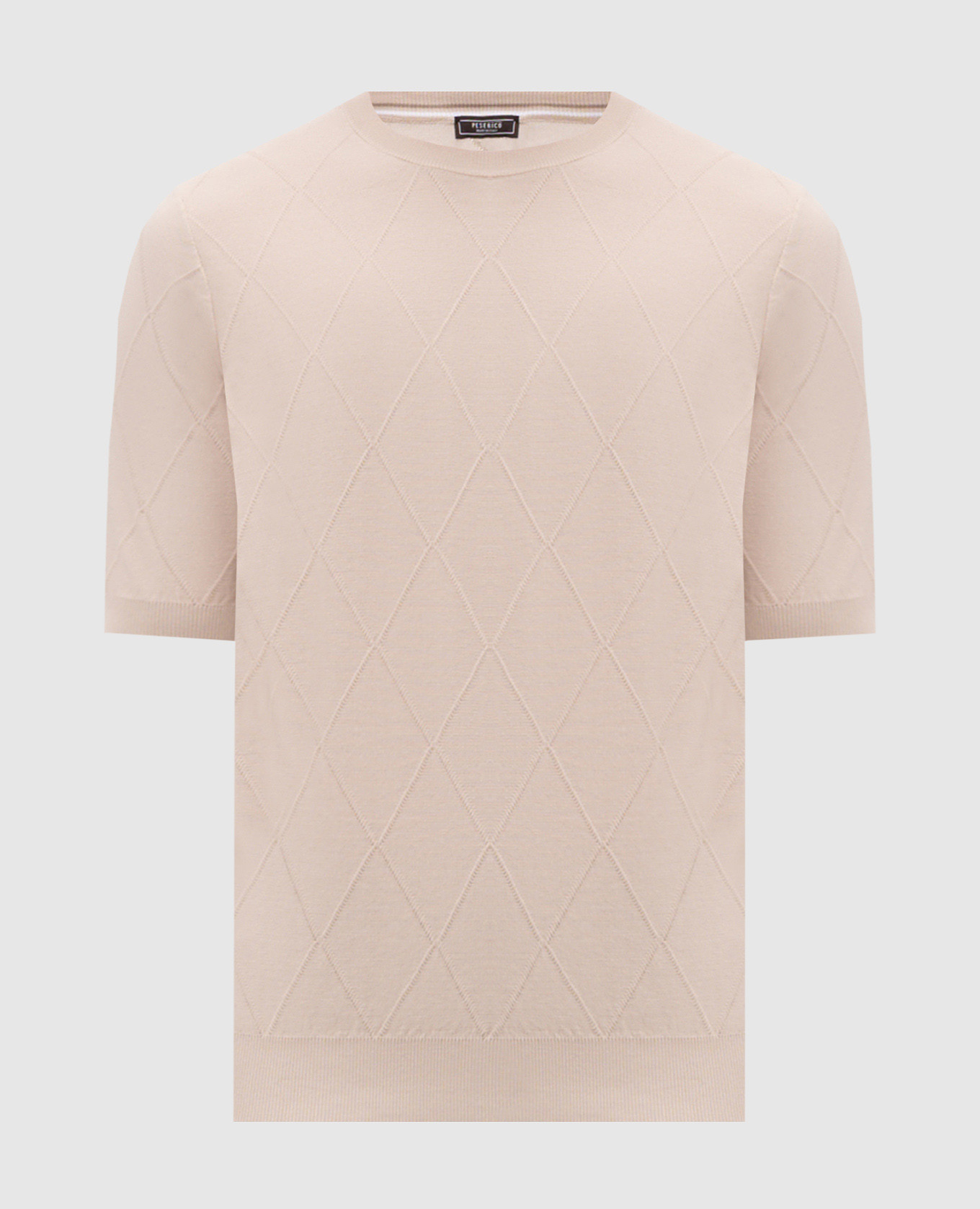 Бежевая футболка в узоре