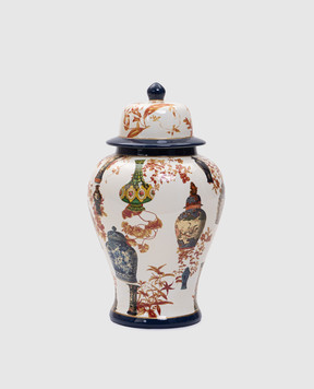 Lamart Біла порцелянова ваза з кришкою 1037986