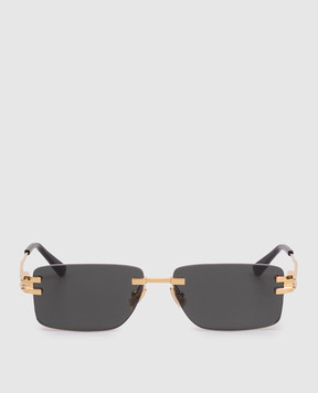 Bottega Veneta Золотые солнцезащитные очки A002FEV4450