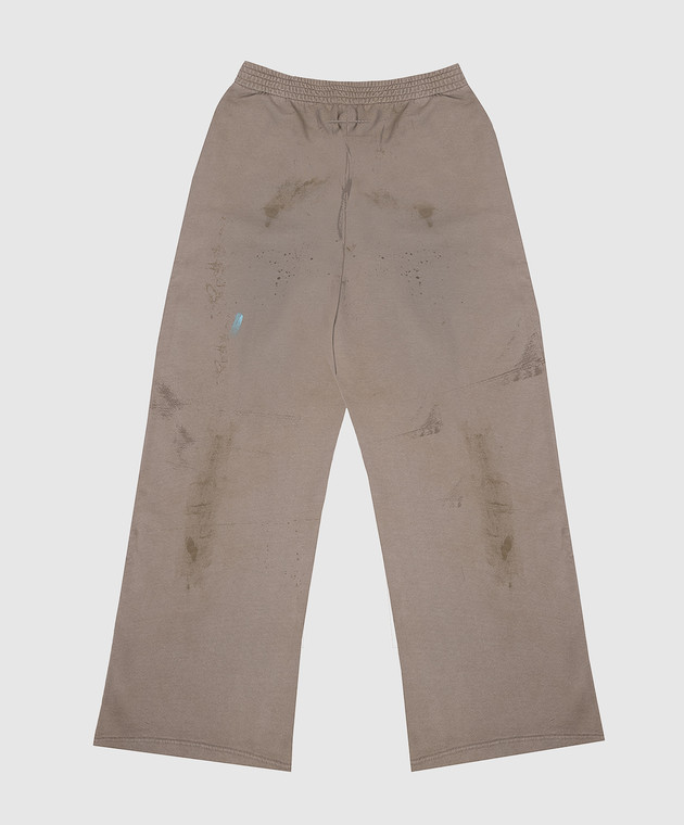 Maison Margiela MM6 Дитячі коричневі спортивні штани в принт у вигляді плям фарби M61015MM07K зображення 2