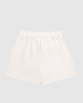 Dolce&Gabbana Дитячі шорти кольору айворі з нашивкою монограми логотипа DG L13Q97FU628