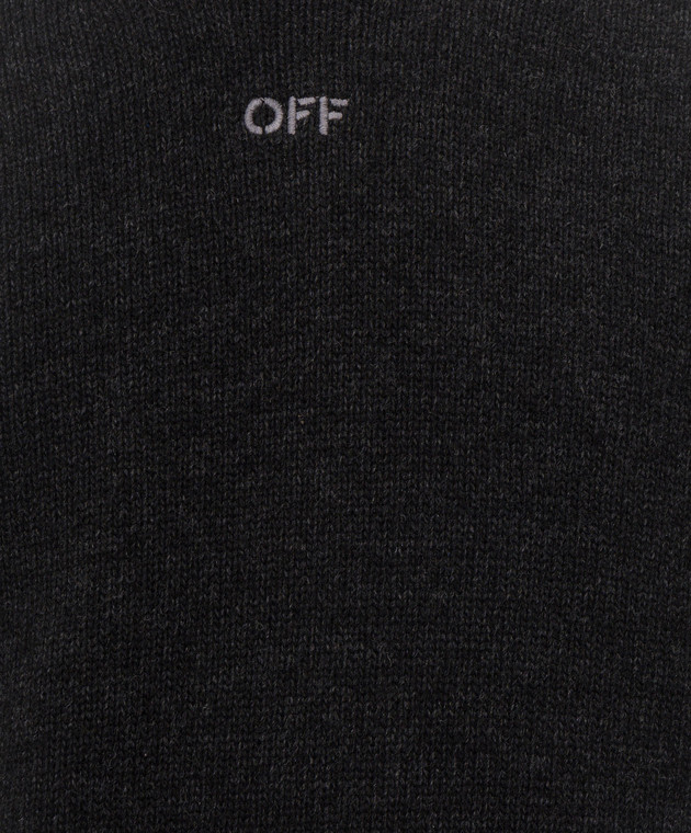 Off-White Темно-серый свитер с шерстью 44MHE087F26K002 изображение 5