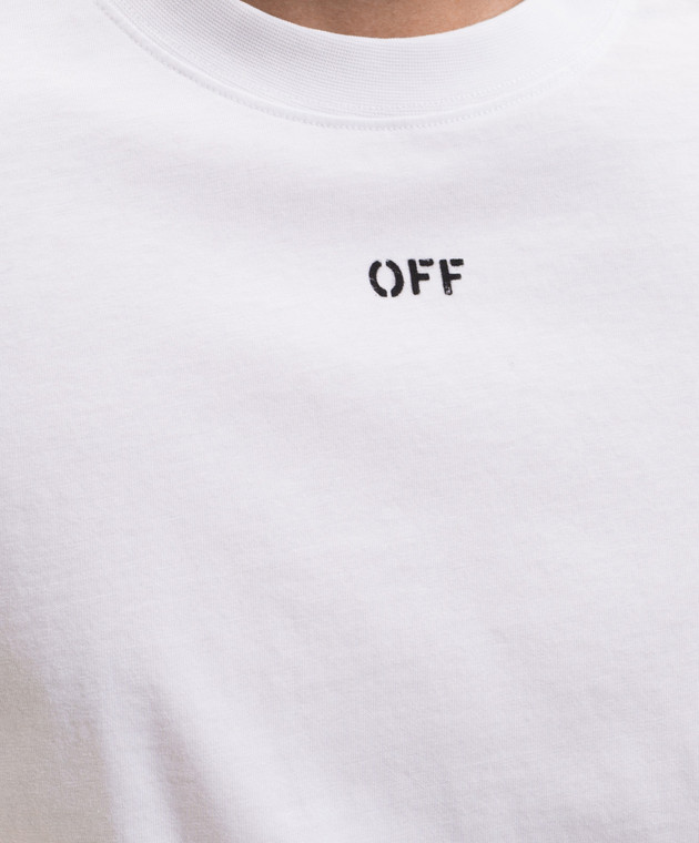 Off-White Біла футболка з принтом емблеми Chain Arrow 44MAA120S26J004 зображення 5