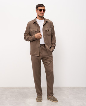 Canali Коричневі штани AE05574U97003