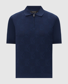 Stefano Ricci Синє поло в тканий візерунок K818111P31F26277