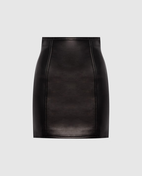 Balmain Черная кожаная юбка мини HF1LBB54LE35