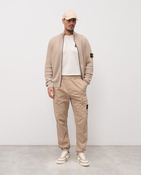 Stone Island Бежевая футболка с нашивкой логотипа L1S152100027S0013