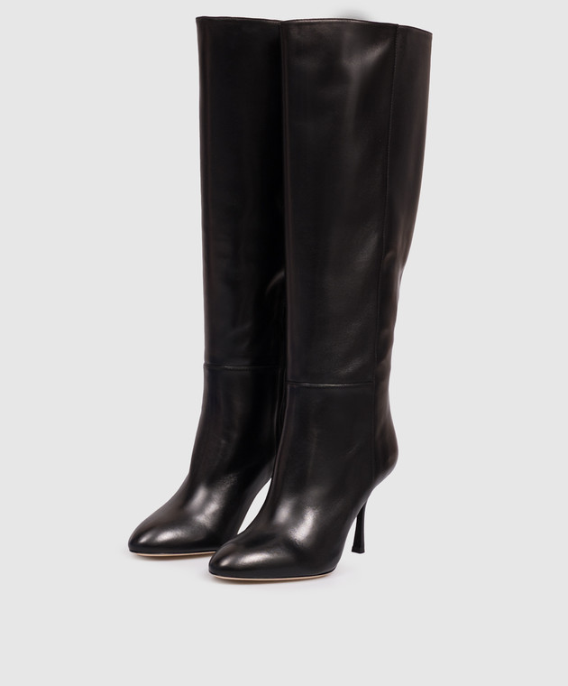 Stuart Weitzman Черные кожаные сапоги MADISON SO505 изображение 2