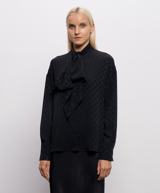 Etro Черная блузка с шелком WRIA007799TJAA2 изображение 3