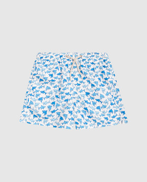 MC2 SAINT BARTH Дитячі білі шорти для плавання Jean Lighting з принтом JEA000402228L