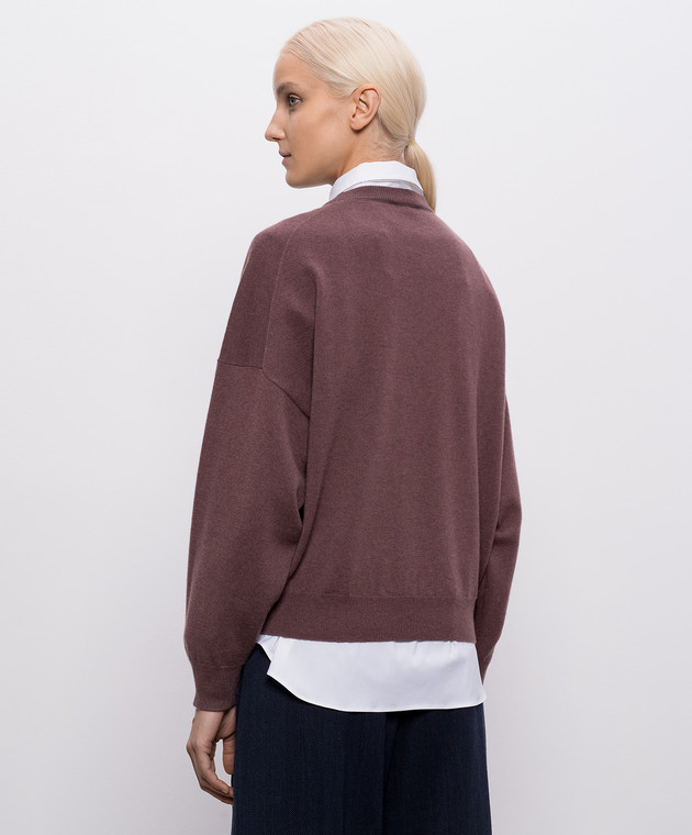 Brunello Cucinelli Свитер из кашемира цвета марсала M12244410P изображение 4