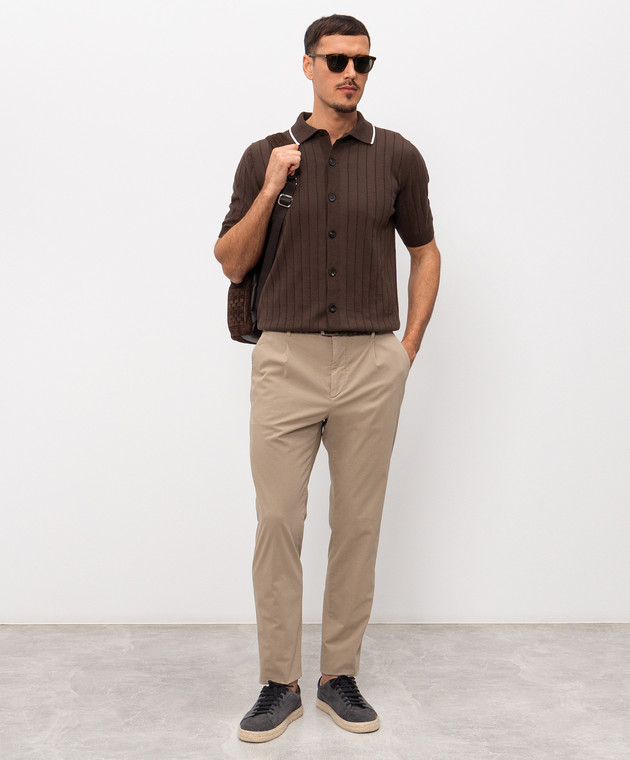 Peserico Бежевые брюки с нашивкой логотипа R54774T23D00800 изображение 2