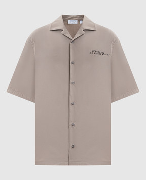 Off-White Серая рубашка с эмблемой Type Arrow 44XGG01FS26F005