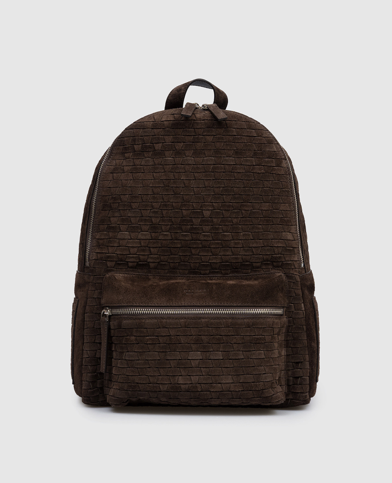 Коричневый замшевый рюкзак Laio Chevrette с плетением