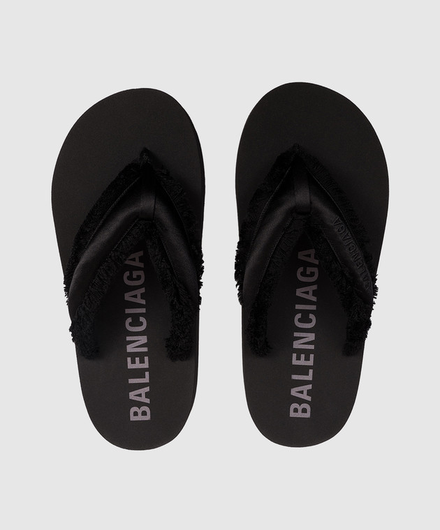 Balenciaga Черные шлепанцы Jet Lag 870111W0WM0 изображение 4