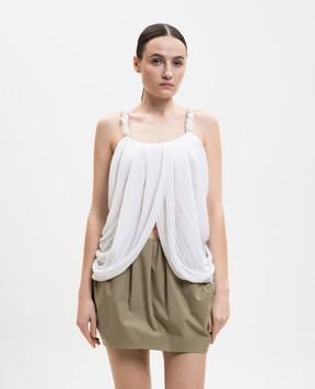 Balmain Белый топ с драпировкой GF0AD815KJ68