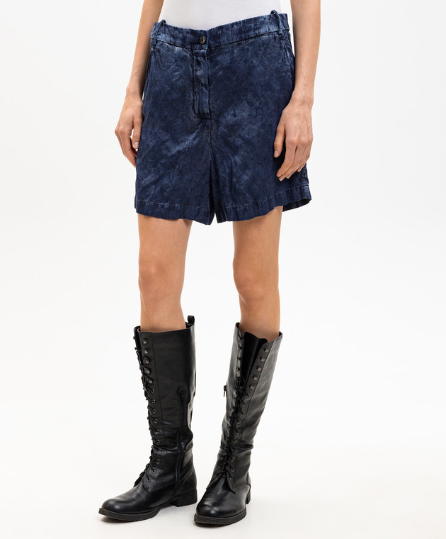 Masnada Синие шорты с тканым узором 8032 изображение 3