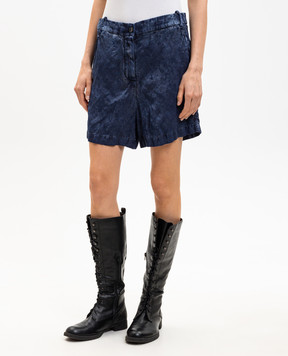 Masnada Синие шорты с тканым узором 8032