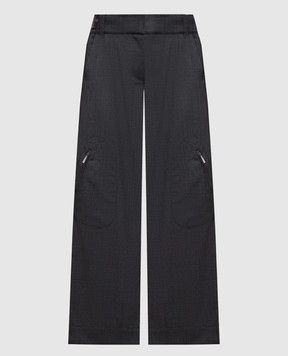 Off-White Серые брюки карго из шерсти 2FH00666B