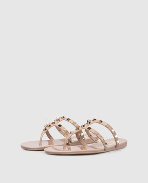Valentino Бежевые шлепанцы Rockstud 8W2S0T84PVS