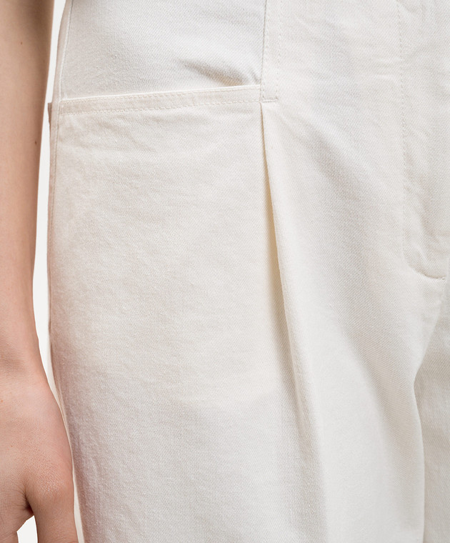 Peserico Штани з брендовою нашивкою кольору айворі P04726TS07956 зображення 5