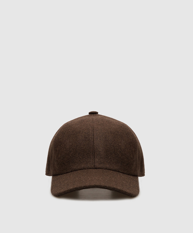 Cashmere&Whiskey Коричнева кепка з вовни і кашеміру 9925001