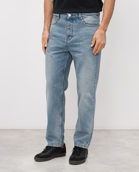 Ami Paris Голубые джинсы с эффектом потертости HTR103DE0046