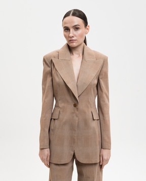 Ermanno Scervino Коричневий жакет в клітинку D486I722WJV