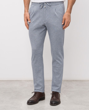 Enrico Mandelli Голубые брюки с шерстью GYM02B5324