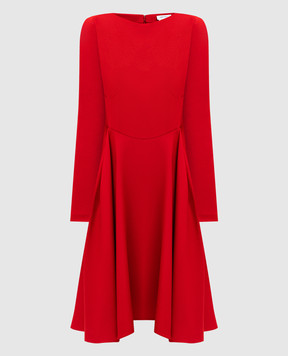 Alexander McQueen Червона сукня з вовни та шовку 848900QJAAA