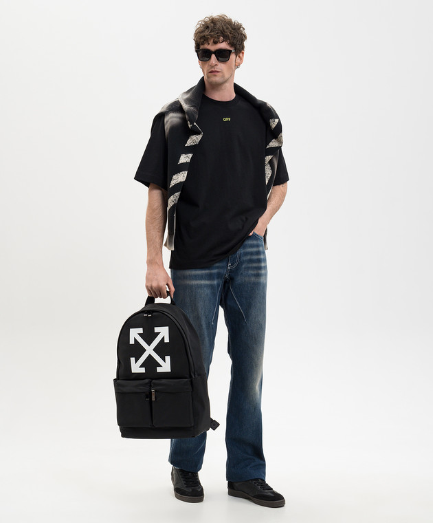 Off-White Черная футболка с эмблемой Dark Slime 44MAA120S26J002 изображение 2