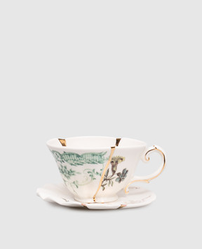 SELETTI Набір з порцелянової чашки для чаю та блюдця Kintsugi з позолотою 09649