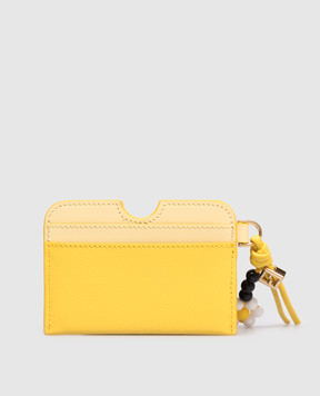 Fendi Жовтий шкіряний картхолдер з підвіскою 8M0562AWR8